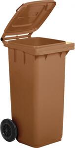 DecHome Bidone Spazzatura Pattumiera Rifiuti per Esterno in Plastica Capacit 120 Litri Dimensioni 55x50x94h cm colore Marrone - 11206 BRB