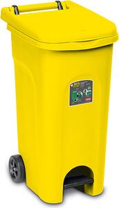 STEFANPLAST Bidone Spazzatura Pattumiera Rifiuti per Raccolta Differenziata Pattumiera con pedale 80 Litri colore Giallo - 25605