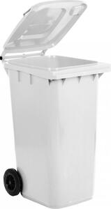 DecHome Bidone Spazzatura Pattumiera Rifiuti per Esterno in Plastica Capacit 240 Litri Dimensioni 72x58x106h cm colore Bianco - 12406 BIL