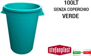 STEFANPLAST Bidone Spazzatura Pattumiera Rifiuti senza Coperchio 100 Litri colore Verde - SF577