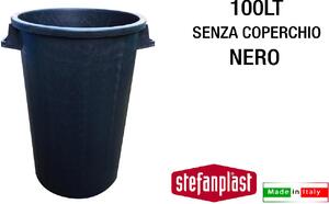 STEFANPLAST Bidone Spazzatura Pattumiera Rifiuti senza Coperchio 100 Litri colore Nero - SF56