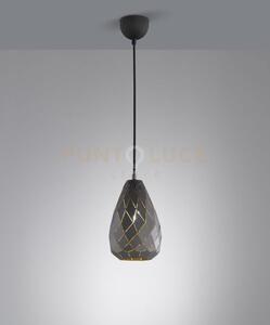 Onyx sospensione metallo nero interno oro taglio laser a rombo d.15
