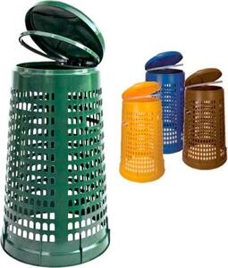 Mchr Bidone Spazzatura Trespolo Pattumiera con Coperchio colore Verde Ics - M455738