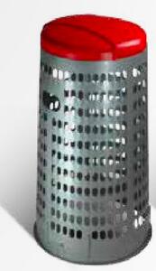 I.C.S. Bidone Spazzatura Trespolo Pattumiera Portasacco cm 38x80h con Coperchio colore Rosso - ICS457038
