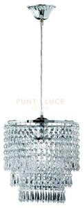 Orient sospensione tonda strass acrilico cromo cm25 1 luce attacco e27