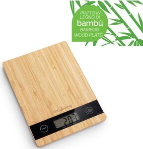 INNOLIVING Bilancia da Cucina Digitale Elettronica in Bamb Rettangolare Portata Massima 5 Kg Display LCD - INN-136
