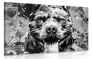 Quadro su tela – Illustrazione di cane in bianco e nero