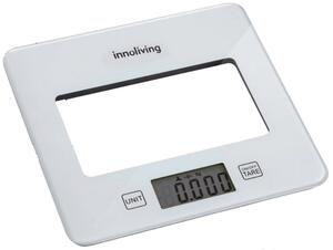 INNOLIVING Bilancia da Cucina Digitale Elettronica Portata Massima 5 Kg Display LCD in Vetro colore Bianco - INN-123WH