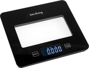 INNOLIVING Bilancia da Cucina Digitale Elettronica Portata Massima 5 Kg Display LCD in Vetro colore Nero - INN-123BK
