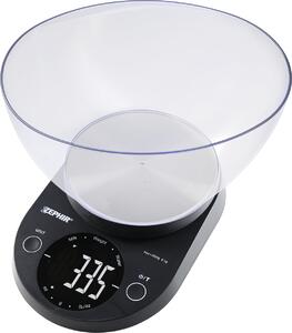 Zephir Bilancia da Cucina Elettronica con Ciotola Capacit 2,5 Litri Max 5 Kg colore Nero - ZHS511