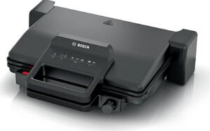 Bosch Bistecchiera Elettrica con Rivestimento Antiaderente Potenza 2000 Watt Termostato Regolabile e Coperchio colore Nero - TGC3323