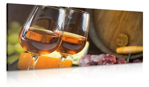 Stampa su tela – Vino rosato nei calici