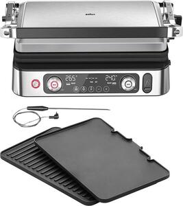 Braun Bistecchiera Elettrica Griglia a Contatto Potenza 2200W colore Nero/Inox MultiGrill 9 Pro - CG 9160
