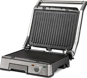 G3 Ferrari Bistecchiera elettrica Piastra antiaderente Potenza 2200 Watt colore Inox - G10185 Lavica Inox