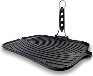 ILSA Bistecchiera Ghisa Smaltata 28x36 cm Piastra Rigata con indicatore termico Dietella Go