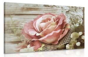 Stampa su tela – Rosa vintage rosa