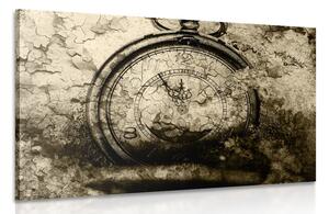 Quadro su tela – Orologi antichi in seppia