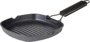 Tognana Bistecchiera Induzione Antiaderente in Alluminio Piastra Rigata 20x20 cm Manico Pieghevole WI758BAAMNF Mythos