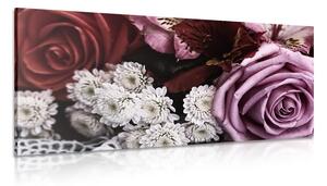Stampa su tela – Bouquet di rose in stile retrò