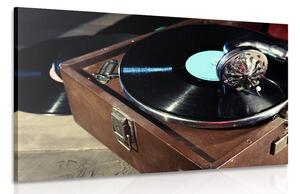 Stampa su tela – Giradischi con disco in vinile