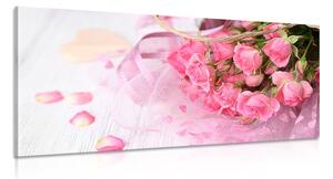 Stampa su tela – Bouquet di rose rosa romantiche