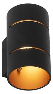Lampada da parete intelligente nera con interno dorato incl. WiFi G9 - Ria