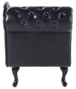Chaise longue color nero versione sinistra in ecopelle schienale con bottoni glamour stile retrò Beliani