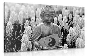 Quadro su tela – Buddha del Jin e Jang in bianco e nero