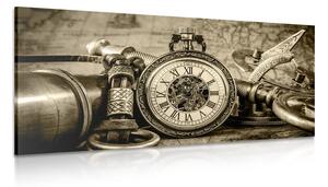 Quadro su tela – Orologi del passato in seppia