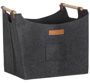 VivaGarden Borsa in Feltro Portalegna da Interno con Manici in Legno Capacit 15 kg 45x32x40 cm colore Grigio - W695CG
