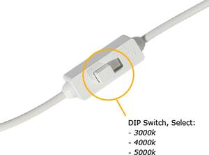 Faretto da incasso bianco con LED 3000K-5000K con interruttore DIP - Elias