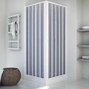 Brixo Box Doccia Cabina Doccia Angolare Balena Estensibile in Pvc Altezza 185 cm - 443640