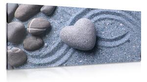 Quadro su tela – Cuore di pietra su sfondo sabbioso