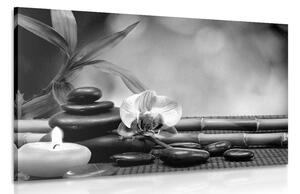 Stampa su tela – Armonia Feng Shui in bianco e nero