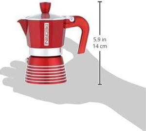 Pedrini Caffettiera 6 tazze Moka in Alluminio colore Rosso Passion - 02CF116 Infinity