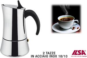 ILSA Caffettiera Espresso 2 Tazze Acciaio Inox 18/10 Induzione Elly - IS0088-2