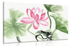 Quadro su tela – Fiore di loto acquerellato