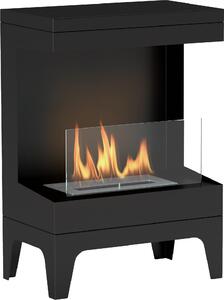 DecHome Camino a Bioetanolo Autoportante con Bruciatore da 0.9L e Durata 3.3 Ore 38x22x54 cm colore Nero - 0BKJ514