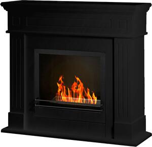Divina Fire Camino a bioetanolo biocamino da terra Cambridge in legno Nero 110x37x100h - DF43969