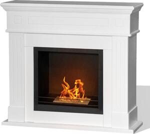 Divina Fire Camino a bioetanolo biocamino da terra Cambridge in legno Bianco 110x37x102h - DF42647