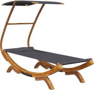 Lettino con Tettuccio 100x190x134 cm in Legno Curvato Antracite
