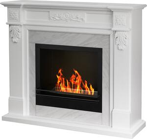 Divina Fire Camino a bioetanolo biocamino da terra Truman Bianco effetto marmo 121x38x108 h - DF87062