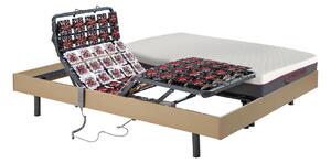 Letto relax elettrico + materasso memory ATRIDE di DREAMEA - Motori OKIN 3 misure - Rovere naturale - 2 x 90 x 200 cm