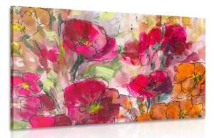 Quadro su tela – Natura morta floreale dipinta
