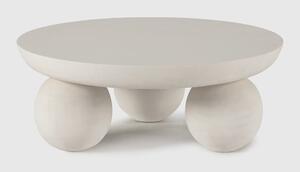 Tavolino da salotto rotondo beige in mango massiccio ø 90 cm Ailen – MOME