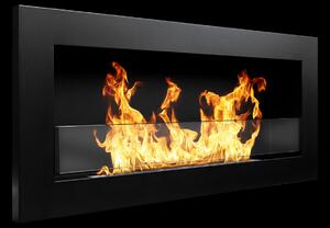Divina Fire Camino a bioetanolo da parete o incasso Livorno Nero 90x12x40 h - DF91021