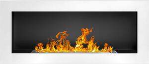 Divina Fire Camino a Bioetanolo da Parete o Incasso Lucca L 90xP 12xH 40 colore Bianco - DFLUCCA90B