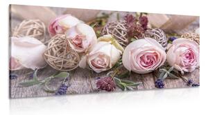 Stampa su tela – Composizione floreale festosa di rose