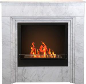 Divina Fire Camino a Bioetanolo da Terra Bellini in Legno effetto Marmo Bianco 96x35xh96 cm - DF95599