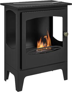 DecHome Camino a Bioetanolo in Acciaio Inox con Bruciatore da 1.2L per 3 Ore di Durata 36x26x54cm colore Nero - 890BKS391